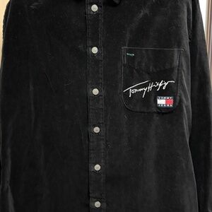 Black Tommy Hilfiger Long Sleeve Shirt, Medium – Rivet Detail